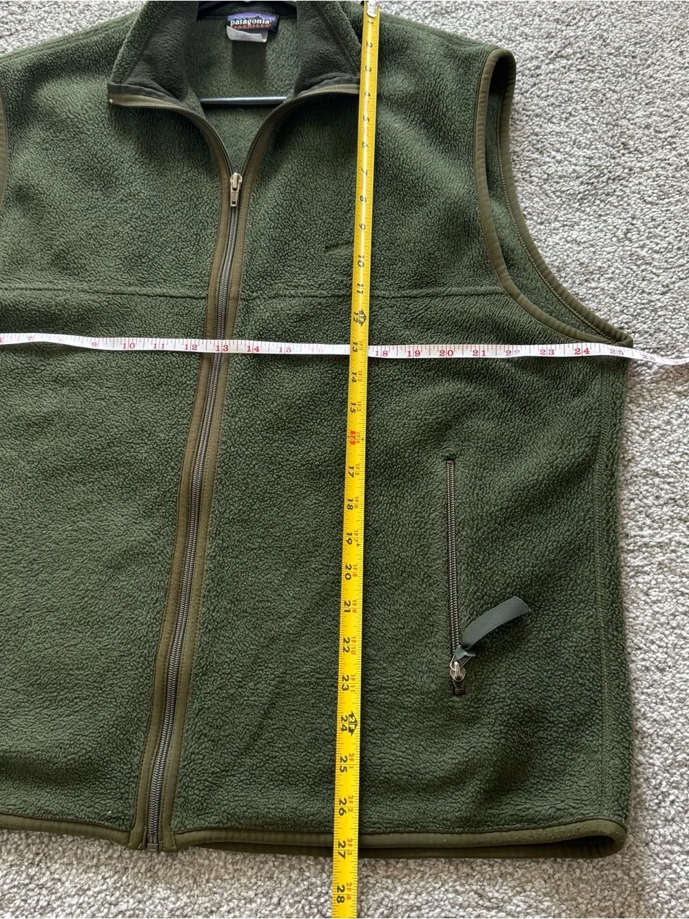 Patagonia Synchilla Fleece Vest Forest Green Full-Zip Vintage XL Gorpcore